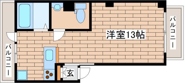 津の峰マンション(ワンルーム/3階)の間取り写真