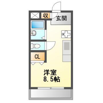 センチュリー小平(1K/3階)の間取り写真