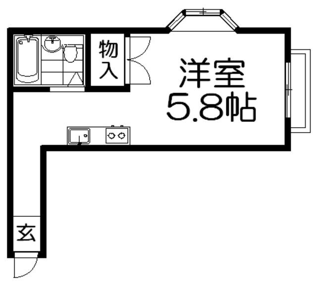 エルカーサ津田(ワンルーム/3階)の間取り写真