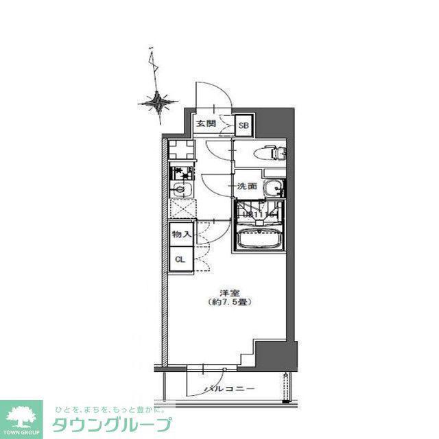 LA DOUCEUR東神田(1K/11階)の間取り写真
