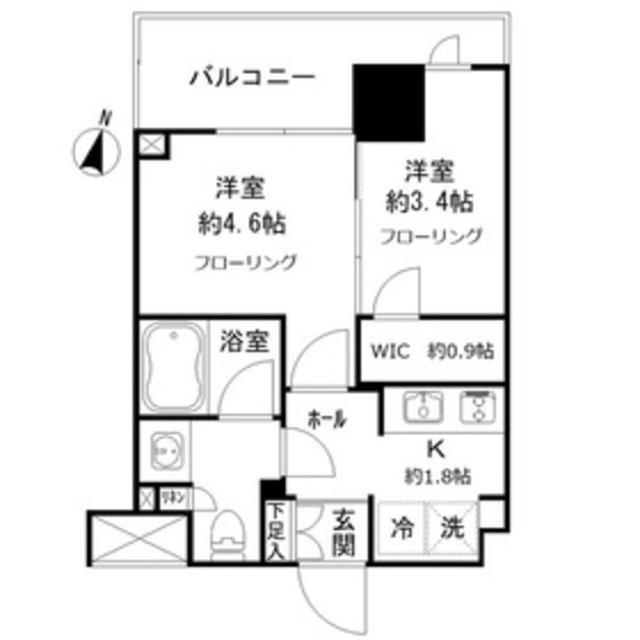 JP NOIE亀戸(2K/2階)の間取り写真