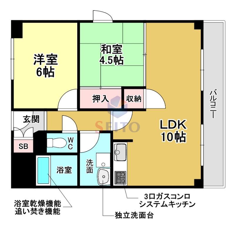 万代マンションI(2LDK/3階)の間取り写真