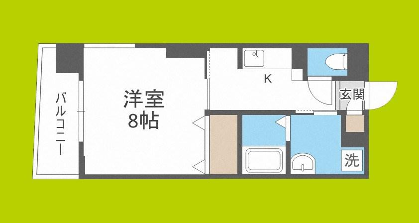CITY SPIRE美章園(1K/1階)の間取り写真