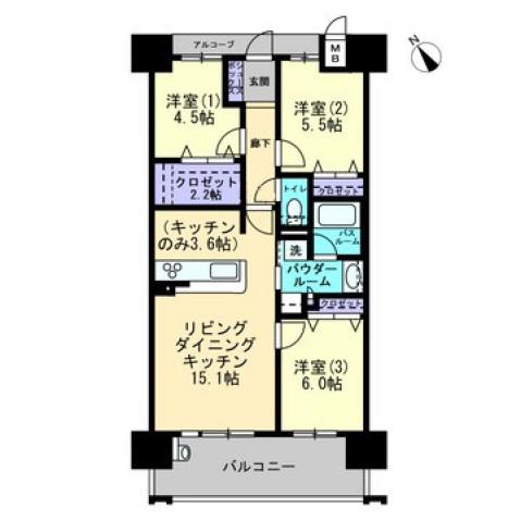 アルファステイツ表町(3LDK/9階)の間取り写真