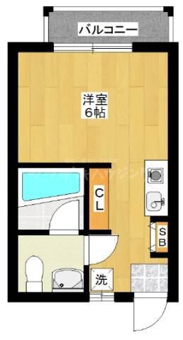 コーポ油井(ワンルーム/2階)の間取り写真