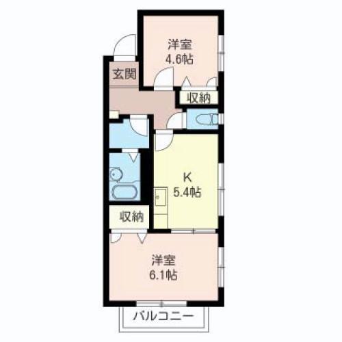 エスポワールカポック(2K/2階)の間取り写真