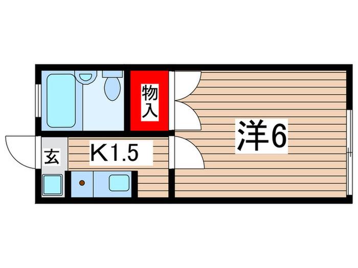 リバーハイム(1K/1階)の間取り写真