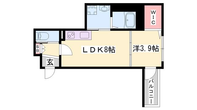 HABITASION京口(1LDK/1階)の間取り写真