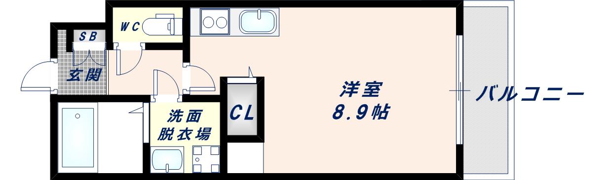 アート徳庵(1K/3階)の間取り写真