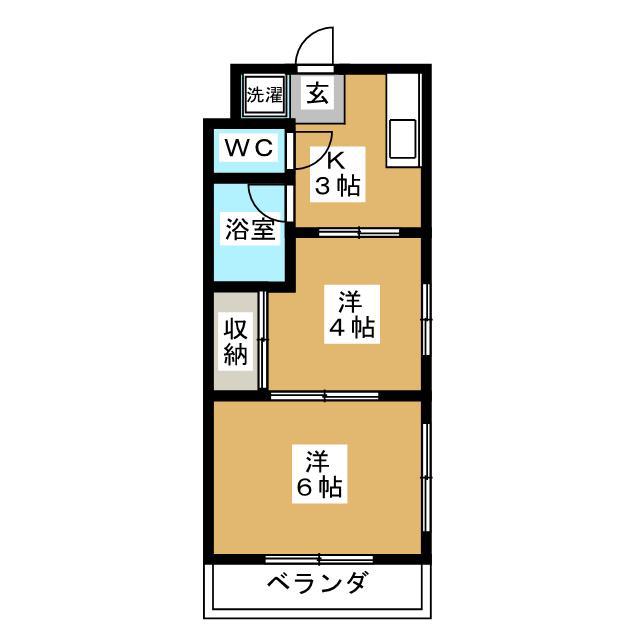コーポ反町(2K/2階)の間取り写真