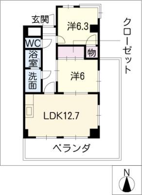 サンコート庄内(2LDK/2階)の間取り写真