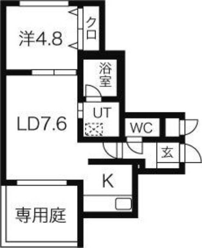 BLAST麻生(1LDK/1階)の間取り写真