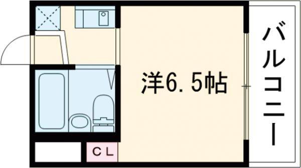 コーポ円満地(ワンルーム/2階)の間取り写真