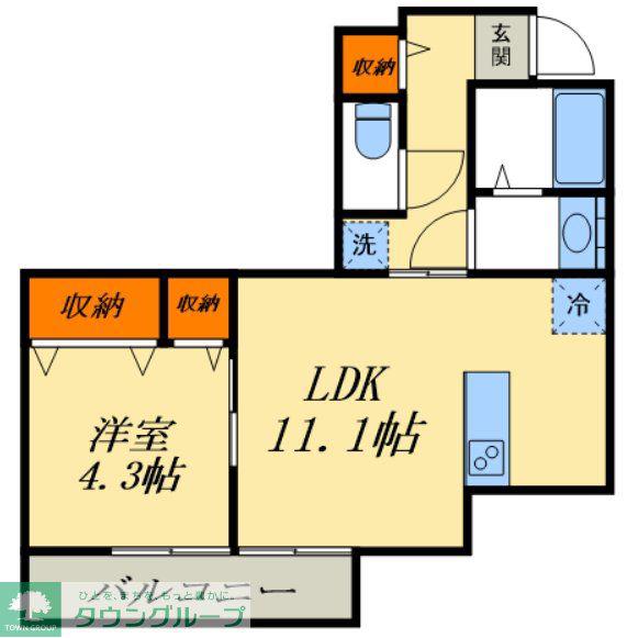 コンフォール川口(1LDK/3階)の間取り写真