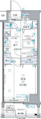 クレヴィスタ板橋西台III(1K/5階)の間取り写真