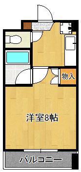 ベルガ菅原(1K/6階)の間取り写真