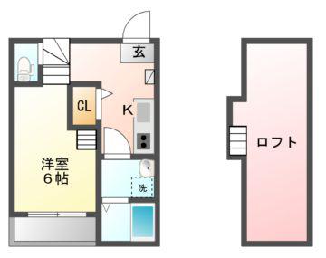 クレール名駅(1K/2階)の間取り写真