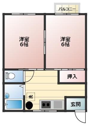 ハイツイトウ(2K/2階)の間取り写真
