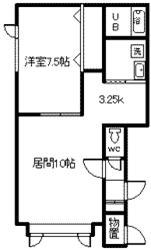 MOCOマンション(1LDK/1階)の間取り写真