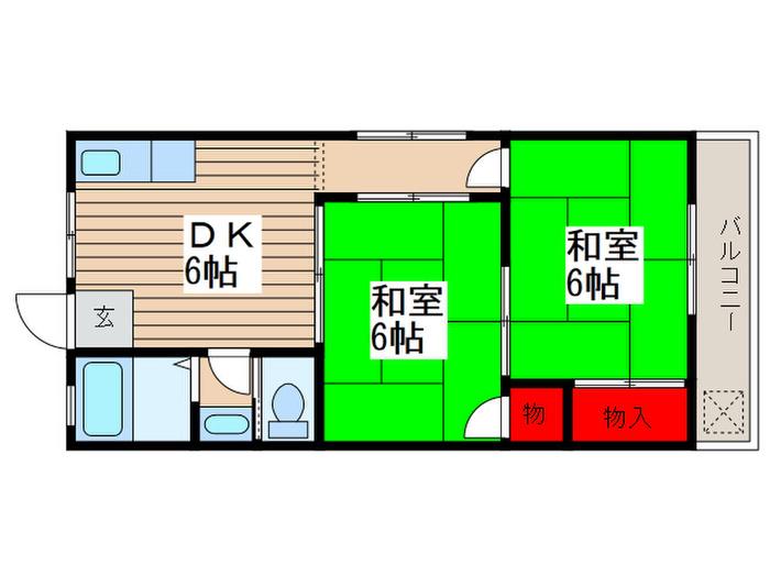 栄マンション(2DK/4階)の間取り写真