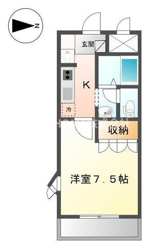 グリーンオアシス(1K/2階)の間取り写真