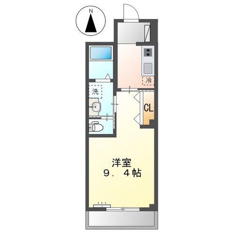 シルビア小田原(1K/3階)の間取り写真