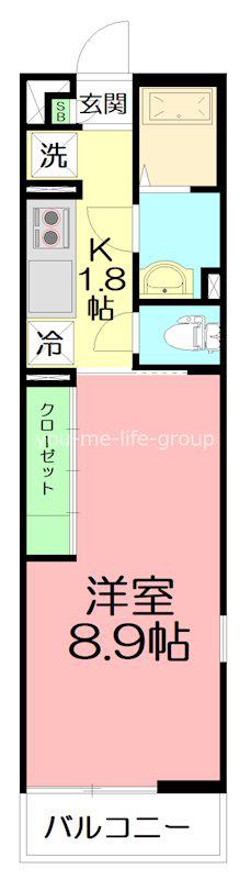 リブリ・平塚代官町(1K/3階)の間取り写真
