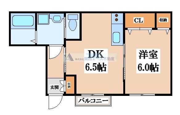 ソレジオ武村 N(1DK/1階)の間取り写真