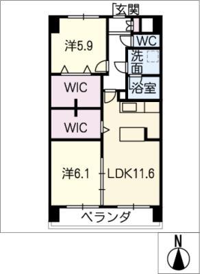けやきヒルズ(2LDK/8階)の間取り写真