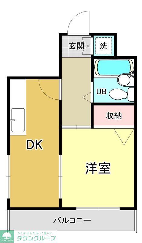 エステート浦賀(1DK/2階)の間取り写真