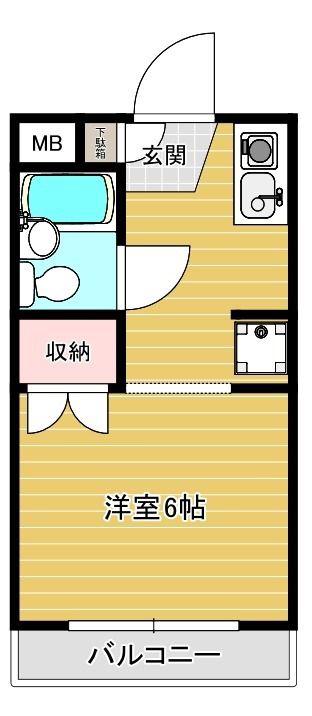 リファレンス相模原南台(ワンルーム/1階)の間取り写真