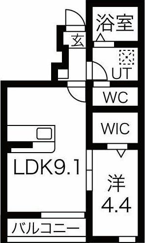 リベルタC・D(1LDK/1階)の間取り写真