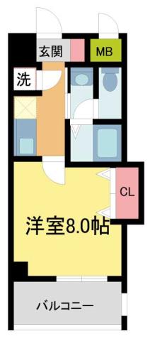 ビガーポリス133宝塚(1K/11階)の間取り写真