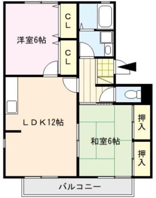 エクセル東櫛原(2LDK/1階)の間取り写真