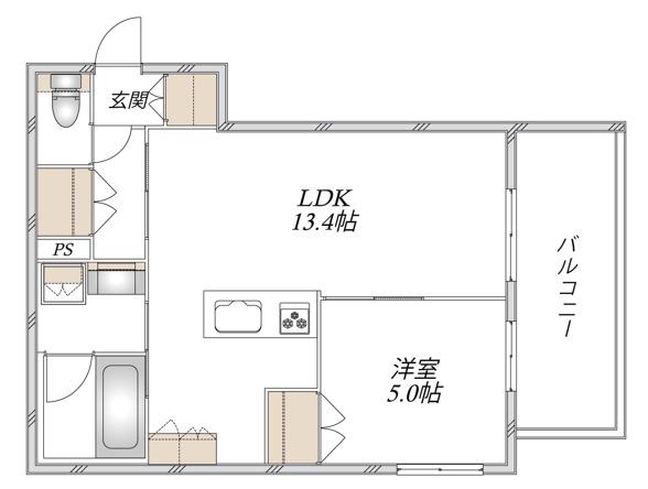 MAISON SARKLAND(1LDK/2階)の間取り写真