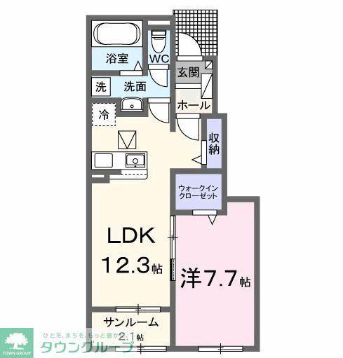レスポワール A(1LDK/1階)の間取り写真