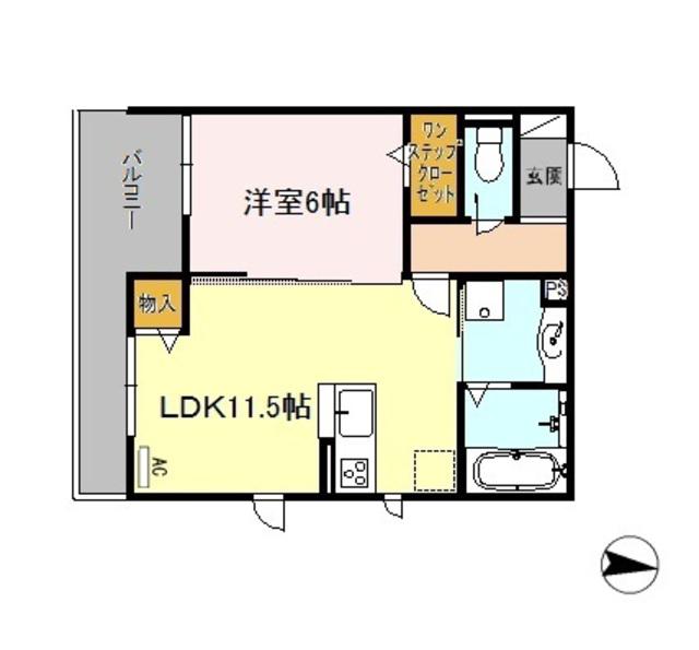 ヴィラ ホースシュー(1LDK/3階)の間取り写真