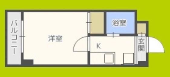石田マンション(1K/6階)の間取り写真