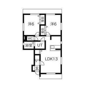 アムール B(2LDK/1階)の間取り写真