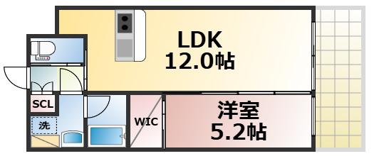 プレジオ玉造(1LDK/2階)の間取り写真