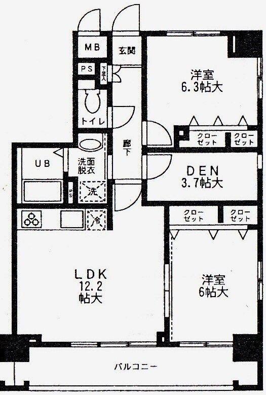 GRANDE FIORE(2LDK/3階)の間取り写真