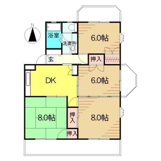 カーサ備前館(4DK/3階)の間取り写真