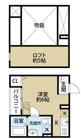 さくらハウス(ワンルーム/2階)の間取り写真