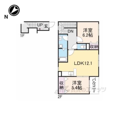 ロータス(2LDK/2階)の間取り写真