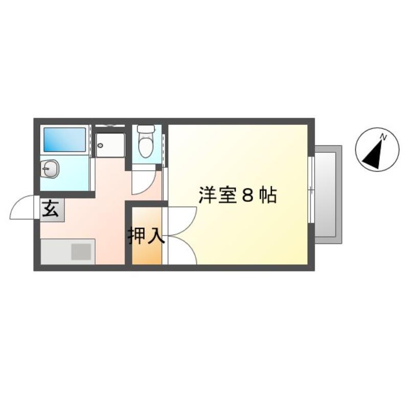シャルマン田井(1K/2階)の間取り写真