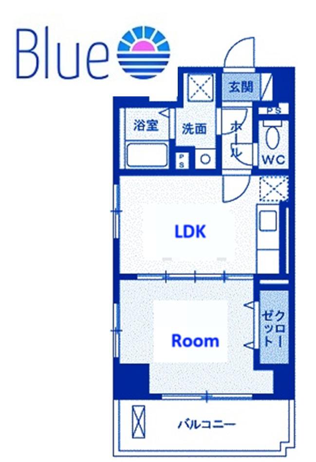 ルブス湘南(1LDK/2階)の間取り写真