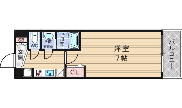 クリスタルグランツ難波II(1K/3階)の間取り写真