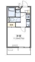 レオネクストアンビシャスVIG(1K/1階)の間取り写真