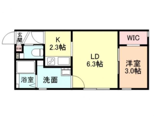 コモド太閤山II(1LDK/2階)の間取り写真