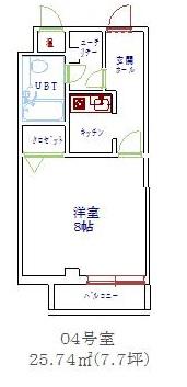 イーストサイド万代(1K/3階)の間取り写真
